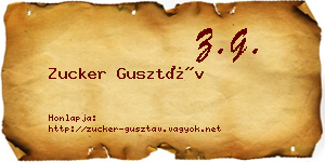 Zucker Gusztáv névjegykártya